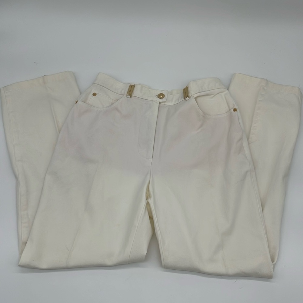 Vintage St John Sport by Marie Gray Cream Pants Size 4
